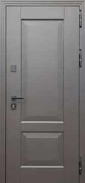 Входная дверь для квартиры с отделкой из фрезерованных панелей МДФ с покраской эмалью