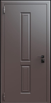 Входная термодверь с металлофиленкой и порошковым окрашиванием RAL 8019 (тип №3)